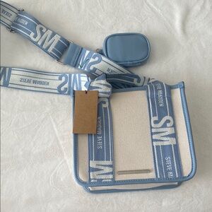Steve Madden Blue and Cream Crossbody Bag